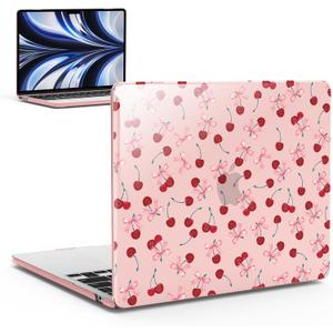 IBENZER Compatible with 2025 2024 2023 2022 MacBook Air 13 inch Case M4 A3240 M3 A3113 M2 A2681, Hard Shell Case for Mac Air 13.6, Cherry, AT13-KK-CHRY