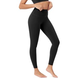 ODODOS Body-Hugging Workout Leggings with Back Pocket for Women, 25" /28" High Waist Yoga Pants (Small, Black)