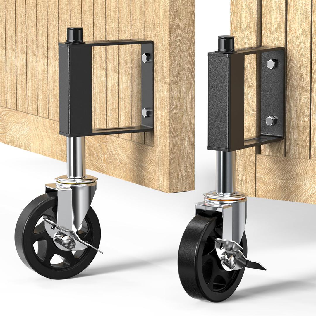 Heavy Duty Gate Wheels for Fences, Yards, Farms, Gate Casters with Spring Loaded, 360 Degree Swivel Max Load Capacity 220lbs