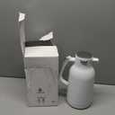 IDEUS Thermal Coffee Carafe 68oz (2,000ml), Stainless Steel Double Wall Insulated Vacuum Flask, Water Jug Coffee Server and Beverage Dispenser, Heat and Cold Retention (White-Silver, 68oz (2,000ml))