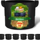 Gardzen 6-Pack 10 Gallon Grow Bags, 300G Thickened Nonwoven Fabric Pots with Handles, Heavy Duty Aeration Plant Bags for Gardening and Container Growing