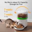 Automatic Cat Feeder - 2L Cat Food Dispenser, Timed Auto Pet Feeder with 180-day Battery Life, 1-6 Meals Per Day, 1-16 Portion, Desiccant Bag Keeps Dry Food Fresh, Also for Small Dogs