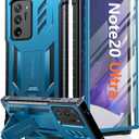 FNTCASE for Samsung Galaxy Note-20-Ultra Case: Military Grade Drop Proof Protection Phone Cover with Kickstand | Heavy Duty Shockproof Matte Textured Note20 Ultra 4G 5G Cases - 6.9 Inches Blue