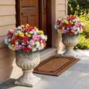 8 Bundles Artificial Roses for Front Door Outdoor Decor, Realistic Fake Silk Bouquets Flowers Faux UV Resistant Real Looking Rose Plants for Garden Farmhouse Home Spring Summer Decor (Mixed Color)
