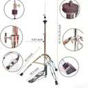 Hi-Hat Stand, Double Braced Tripod Adjustable Hi-Hat Stand, Zipper-Style Smooth Pedal, Drum Kit Hardware Accessory