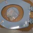 Mayfair Cameron Sky Blue Toilet Seat, Non Slip Heavy Duty Wood, Easy Clean, Made in USA, Round