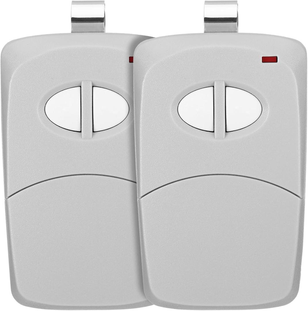 Kingdder 2 Pcs 2 Channel Gate Opener Remote Compatible with Multicode Linear MCS412001 10 Dip 300mhz Garage Door Opener Remote Control Transmitter with Sun Visor Clips