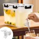 Cold Kettle with Faucet, 3.5L Refrigerator Juice Water Pitcher, Home Plastic Beverage Dispenser, Filter Drink Container for Home, Kitchen, Camping, Party (0.9 gallon)