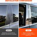 BASIKER Chrome Silver Door Pillar Trim Fit for 2015-2021 Ford F150 | 4PCS Pillar Covers Anti-Scratch Rustproof Stainless Steel Exterior Window Molding Trim, Post Decor Protective Accessories