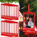 Vercraft 12 Christmas Acrylic Picture Frames Ornaments 2026 Photo Frame 2 x 3 Inches with Satin Ribbon Double Sided Picture Ornaments for Christmas Tree (Remove the Surface Film Before Use) (Red)