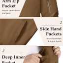 MAGCOMSEN Men's Jacket Lightweight Windbreaker Bomber Jacket Windproof Casual Jacket Zip Up Coats Outwear with 5 Pockets (Brown, L)