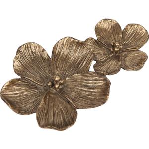 NIKKY HOME Jewelry Tray, Golden Flower Design, Small Jewelry Organizer, Ring Holder, Trinket Dish, Vanity Tray for Dresser, Women's Gift, Vintage, 5.7 x 3.3 x 0.6 inches