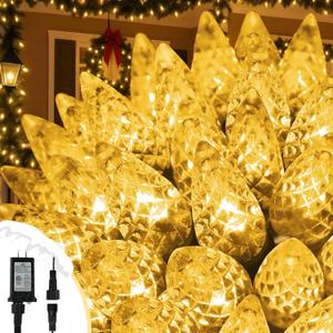 Upgraded 250 LED C6 Connectable Warm White Christmas String Lights, 82FT Waterproof Christmas Twinkle Light Outdoor, Plug in Fairy Lights Indoor with 13 Modes & Timer for Christmas Tree Decorations