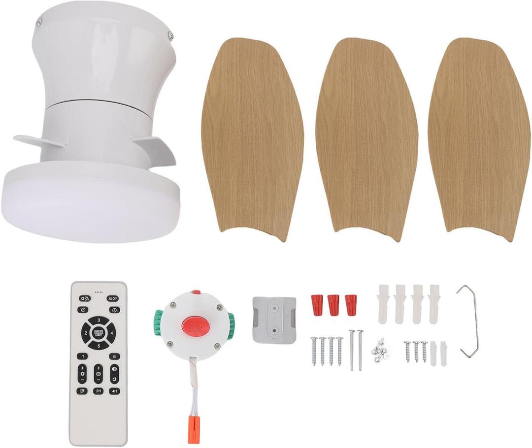 25 Inch Dimmable Ceiling Fan with Silent DC Motor Light and Remote Mount 6 Speed 3000-6500K Temperature Temporture