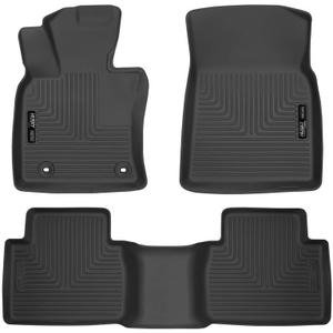 Husky Liners Weatherbeater Floor Mats | Fits 2018 - 2024 Toyota Camry (Front Wheel Drive only) Excludes Hybrid Models | Front & 2nd Row, 3-pc Black - 95731