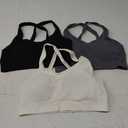 RUNNING GIRL Sports Bra for Women High Support, Criss-Cross Back Padded Strappy Sports Bras Yoga Bra with Removable Cups L, Black, Blue, White