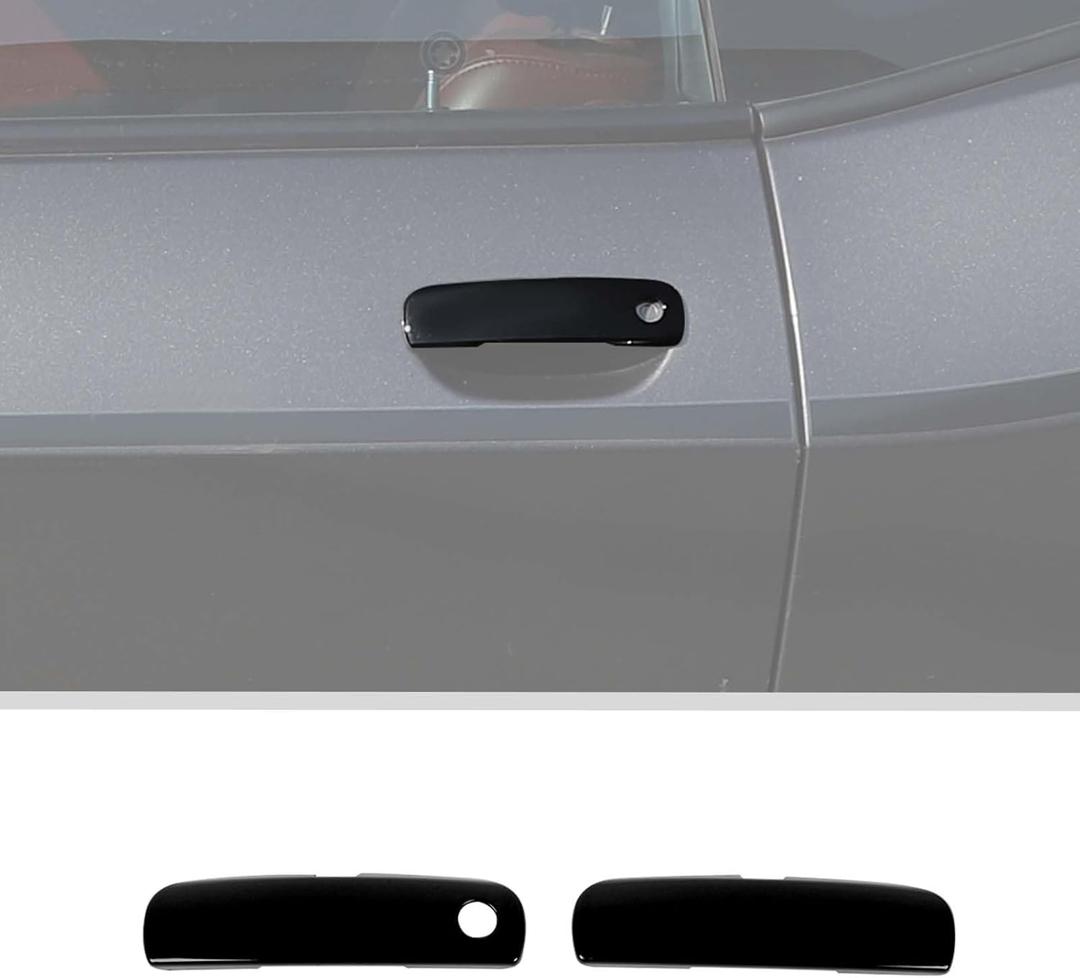 Voodonala for Challenger Door Handle Cover Trim Embellishment Fit for 2012-2025 Dodge Challenger Exterior Accessories 2pcs Black