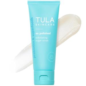 TULA Skin Care So Polished Exfoliating Sugar Scrub - Face Scrub, Gently Exfoliates with Sugar, Papaya, and Prebiotics Extracts for a Softer and Radiant-Looking Complexion, 2.9 oz.