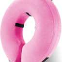 Katoggy Inflatable Dog Collar, Soft E-Collars for Dogs After Surgery, Adjustable Blow up Donut Dog Cone Collar for Small/Medium/Large Dogs and Cats (Large (Neck: 15"-18"), Pink)