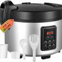 Commercial Rice Cooker 60 CUPS (Cooked Rice)& Food Warmer | 13L/13.8Qt Extra Large Multifunctional Rice Cooker | 1350W Fast Cooking with Time Display & Preset|Restaurant Company Canteen Use