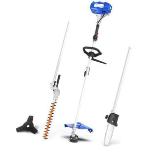 WILD BADGER POWER 26cc Weed Wacker Gas Powered, String Trimmer/Edger, Pole Saw, Hedge Trimmer and Brush Cutter Blade, 4-in-1 Multi Yard Care Tools, Rubber Handle & Shoulder Strap Included