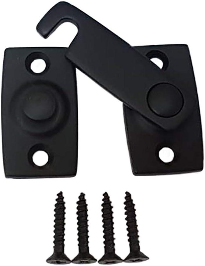 QCAA Solid Brass Shutter Bar/Door Latch, 7/8" x 2-3/32", Matte Black, 1 Pack, Made in Taiwan