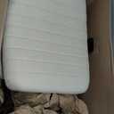 DUMOS Criss Cross Chair Legged Office Wide Comfy Desk Seat, No Wheels Armless Computer Task Seating, Swivel Comfy Vanity Fabric Modern Home Height Adjustable (Warm Beige)