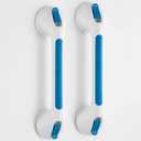 TAILI Shower Grab Bar Glow in The Dark, 2 Pack 16.8 in Grab Bars for Bathtubs and Showers,Shower Handles Shower Rails for Seniors and Elderly,Bathroom Safety Grip Removable No Drilling Waterproof Blue