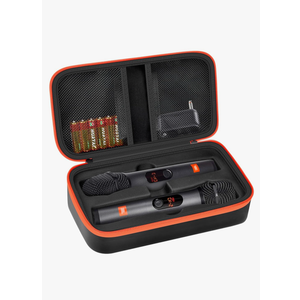 Wireless Microphone Case Compatible with JBL Wireless Two Microphone System, Handheld Dual Mic Travel Bag for Singing or Karaoke for Receivers, Adapters, AA Batteries,Only Case
