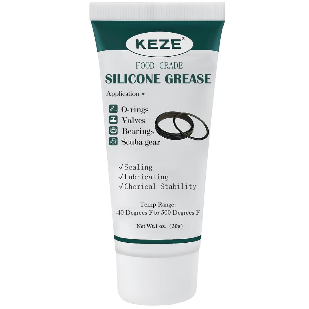 KEZE Waterproof Food Grade Silicone Lubricant Plumbers Grease for Valve Sealant Faucet Pool Lube O Rings Filter 1 oz 1-Pack