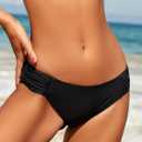SWIMLANCE Women Low Rise Bikini Bottoms Full Coverage Ruched Swimsuits Swimwear Bathing Suit Bottom (Black, XS)