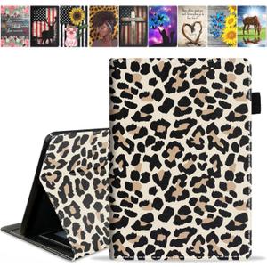 Case for Amazon Kindle Fire HD 10 & Fire HD 10 Plus Tablet (11th Generation, 2021 Release), Premium PU Leather Stand Cover with Smart Auto Wake, Leopard Print