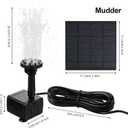 Mudder Solar Fountain Pump 1.5W 200L/H Solar Powered Panel Water Pump Garden Floating Tool with 6 Nozzles, Silicone Clear Tubing for Garden, Pool, Pond, Aquarium, Fountain Supplies
