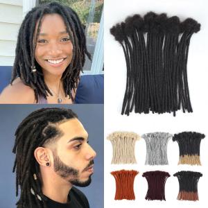 Loc Extensions Human Hair, 8 Inch 0.6cm Pencle Size Dreadlock Extensions Human Hair for Women Men Full Handmade Permanent Dreads Locs(Natural Black 40 Strands) (1B)