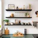 LaVie Home 35.4-Inch Black Floating Shelves for Wall Storage Set of 4 - Modern Minimalist Picture Ledge Shelf Wall Decor for Kitchen, Bedroom, Bathroom, and Living Room, Large Floating Shelves