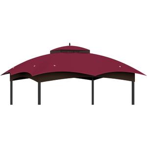 10x12 Replacement Gazebo Canopy Top Cover, Double Tiered Waterproof Canopy Roof for Lowe's Allen Roth Gazebo #GF-12S004B-1(Red)