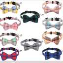 10 Pcs Cat Collar Breakaway with Bow Tie and Bell Kitten Collars Removable Bowtie Plaid Cat Collar for Cats Kittens Puppy (Classic)