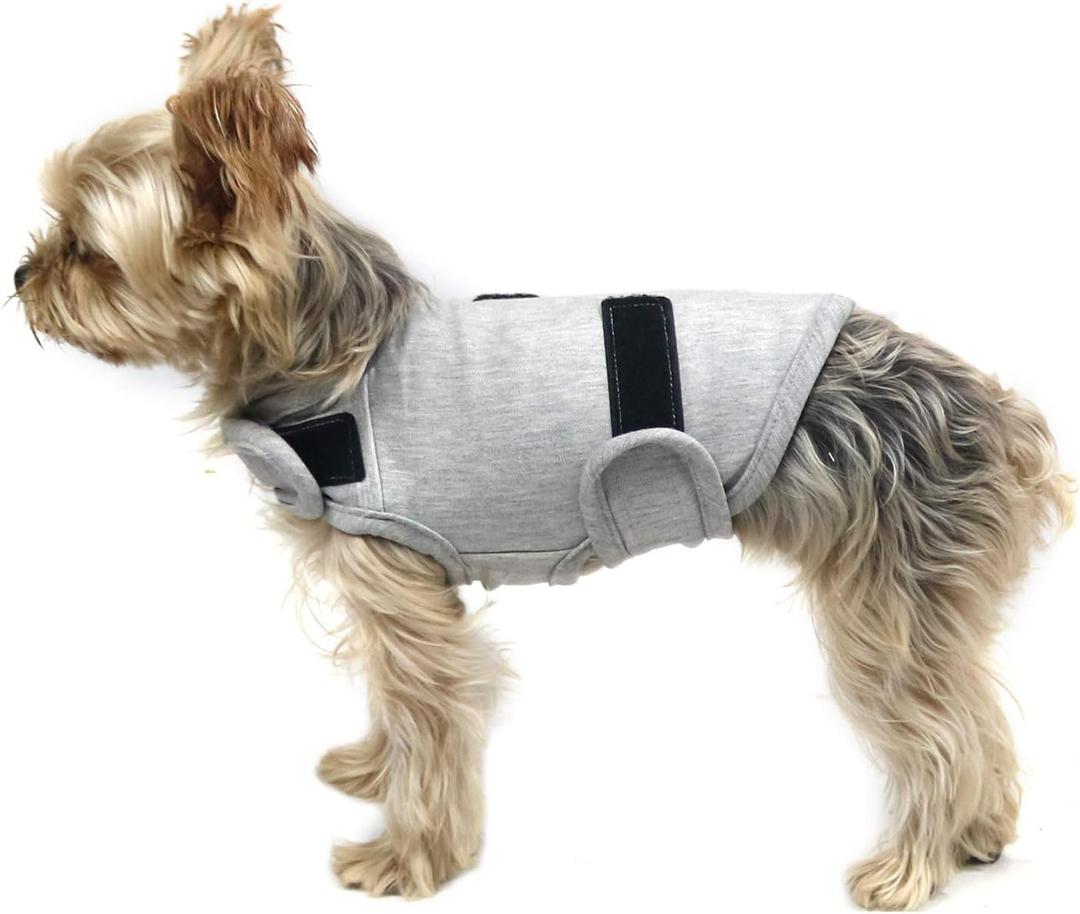 Comfort Dog Anxiety Relief Coat, Dog Anxiety Calming Vest Wrap for Thunderstorm,Travel,4th of July Fireworks,Vet Visits,Separation Anxiety Relief for Dogs (X-Small (Pack of 1), Light Gray)