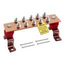 Copper Grounding Bar Kit - 7.8" Copper Bus Bar with 10 Terminal Positions and UL Material BusBar Insulator (7.88"*2" 600A)