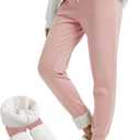 FULLSOFT Thick Fleece Lined Sweatpants for Women-Thermal Warm Athletic Joggers with Pockets Lounge Pants for Running Winter (Medium, Pink)