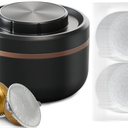 Reusable Vertuo Pods Kit for Nespresso, Reusable Vertuo Capsule for Nespresso with 100PC AL Foil Seals Lids, Refillable Coffee Pods for VertuoLine Compatible with VertuoPlus Espresso Machine