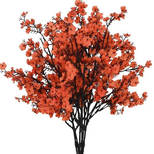 Mandy's Coral Artificial Baby’s Breath Flowers Bundles Silk Gypsophila with Bendable Stems for Fall Centerpiece Wedding Decor and Table Arrangements