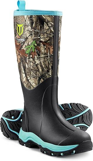 TIDEWE Hunting Boot for Women, Insulated Waterproof Sturdy Women's Hunting Boot, 6mm Neoprene and Rubber Outdoor Boot Next Camo G2 Size 9