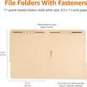 Amazon Basics Manila File Folders with Fasteners for Organized Filing, Letter Size, Light Brown, 100-Pack