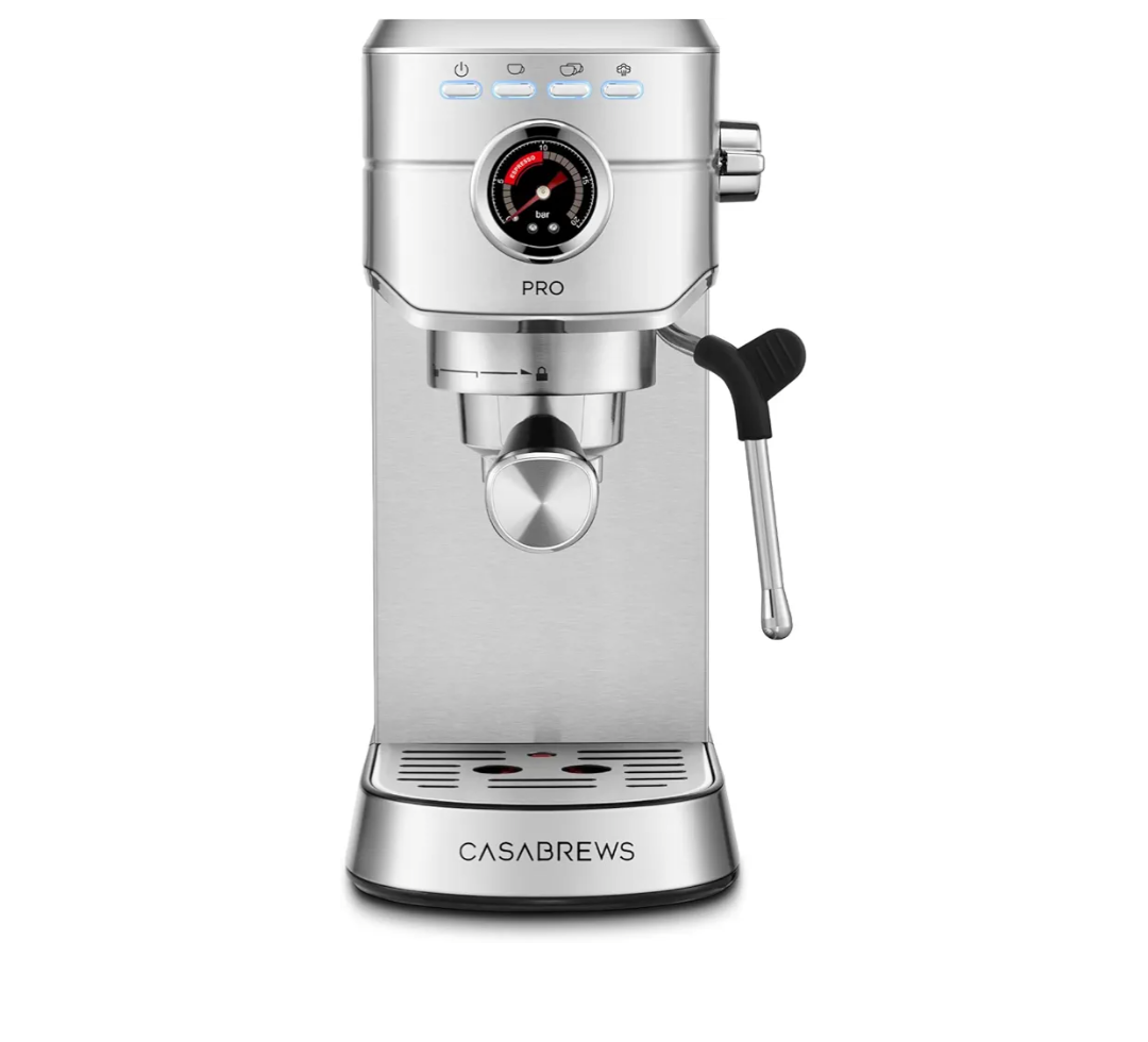 CASABREWS 5418 PRO Espresso Machine 20 Bar, Upgraded Espresso Maker with Powerful Steam Milk Frother, Stainless Steel Coffee Machine with Fast Heating System for Cappuccino, Latte, Silver