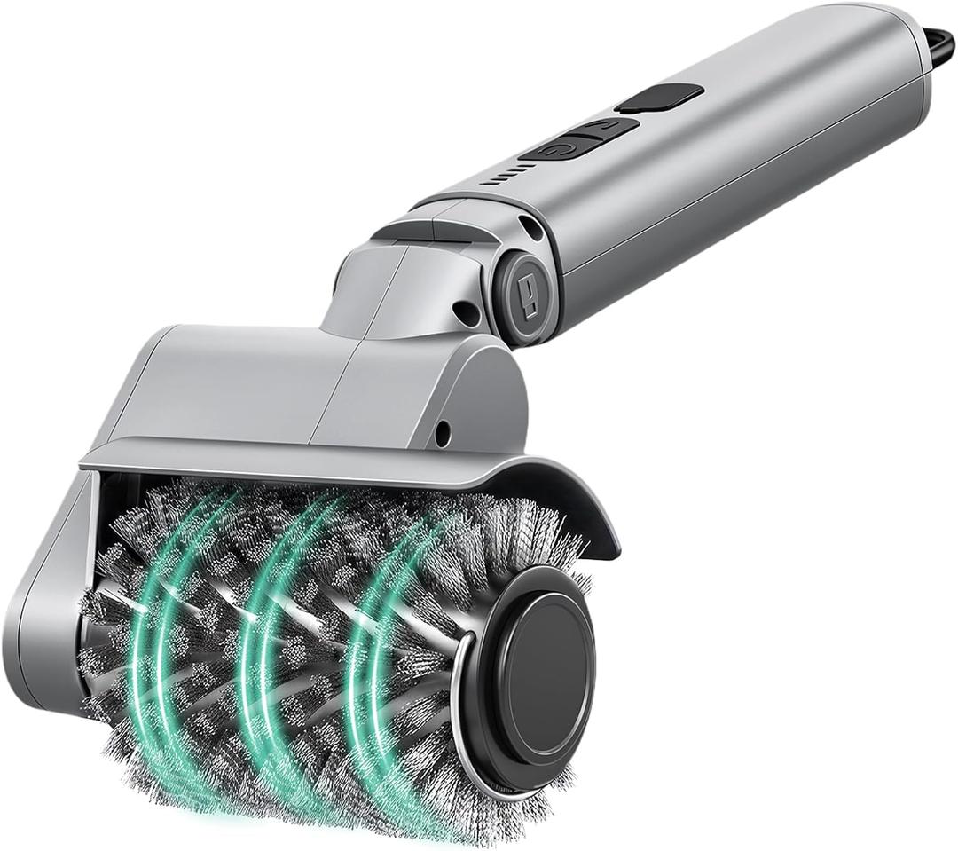 Electric Grill Brush, Cordless Bristle-Free BBQ Grill Cleaner for Hot Grates, Stainless Steel Power Scrubber for Gas, Charcoal, Cast Iron and Outdoor Grills