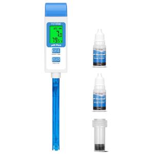 pH Meter for Water Digital pH Tester with 4.6in pH Probe Lab pH Gauge pH Reader with ATC for Canning Professional pH Temperature Test Kit for Narrow-Necked Bottle Solution Kombucha and Home Brewing