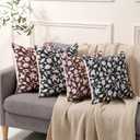 Floral Pillow Covers 20x20, Throw Pillows for Couch, Floral Print Pillow Cover, Decorative Neutral Accent Throw Pillow Covers for Living Room, 2PC, Brown