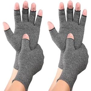 Worzwin 2 Pairs Bamboo Compression Gloves - Bamboo Arthritis Gloves for Men Women - Compression Glove for Arthritis, Size XL