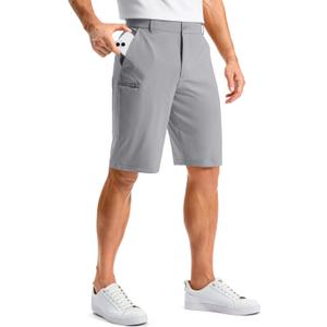 Pudolla Men's Golf Shorts with 4 Pockets 11"/13" Long Inseam Lightweight Quick Dry Flat Front Hybrid Shorts for Casual Work, 34